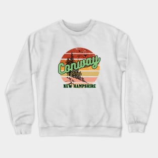 Conway New Hampshire Retro Vintage Sunset Crewneck Sweatshirt